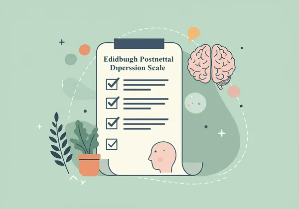 Ilustrasi abstrak EPDS sebagai alat saringan kesihatan mental