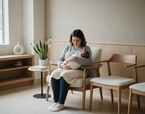 Parent and infant clinic waiting room